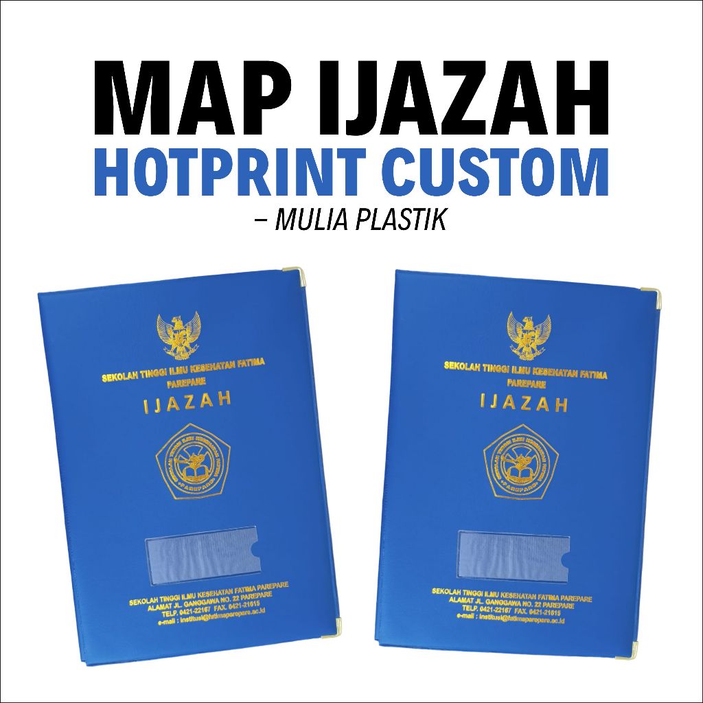 

Mulia Plastik | Tanpa Isi Map Ijazah Custom Nama dan Logo Sekolah Sendiri