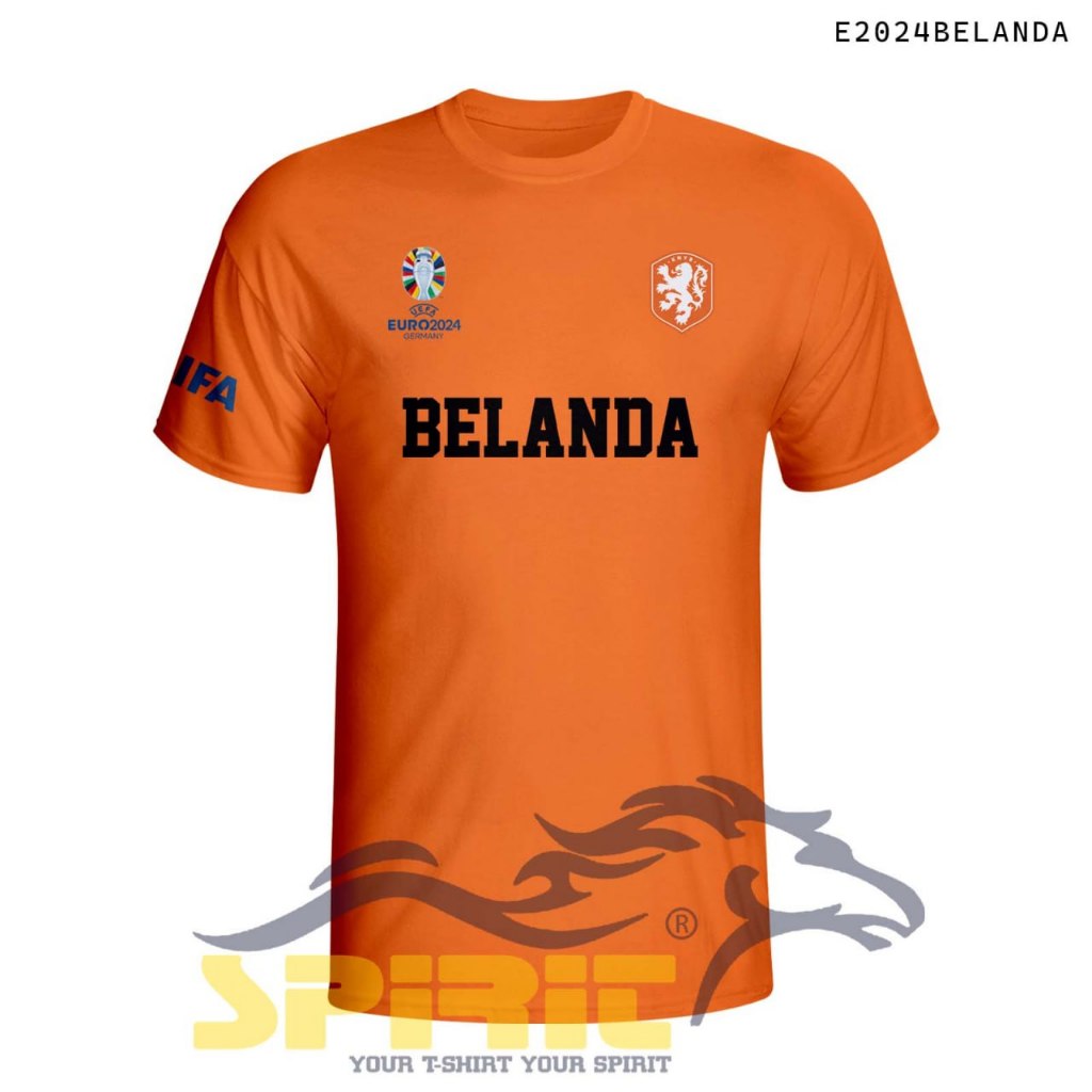 KAOS TIMNAS BELANDA KAOS UEFA EURO TIM BELANDA BAJU KAOS BOLA  BELANDA  LENGAN PENDEK Cotton 24s