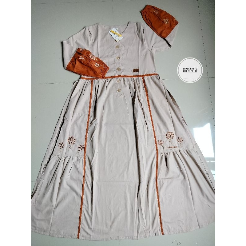 gamis shabrina katun bordir shabrina