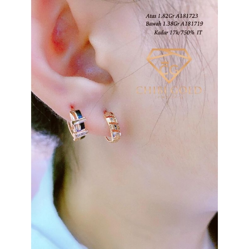 CHIBIGOLD - Anting italy  emas 750 kadar 17K A181723 - Chibigold