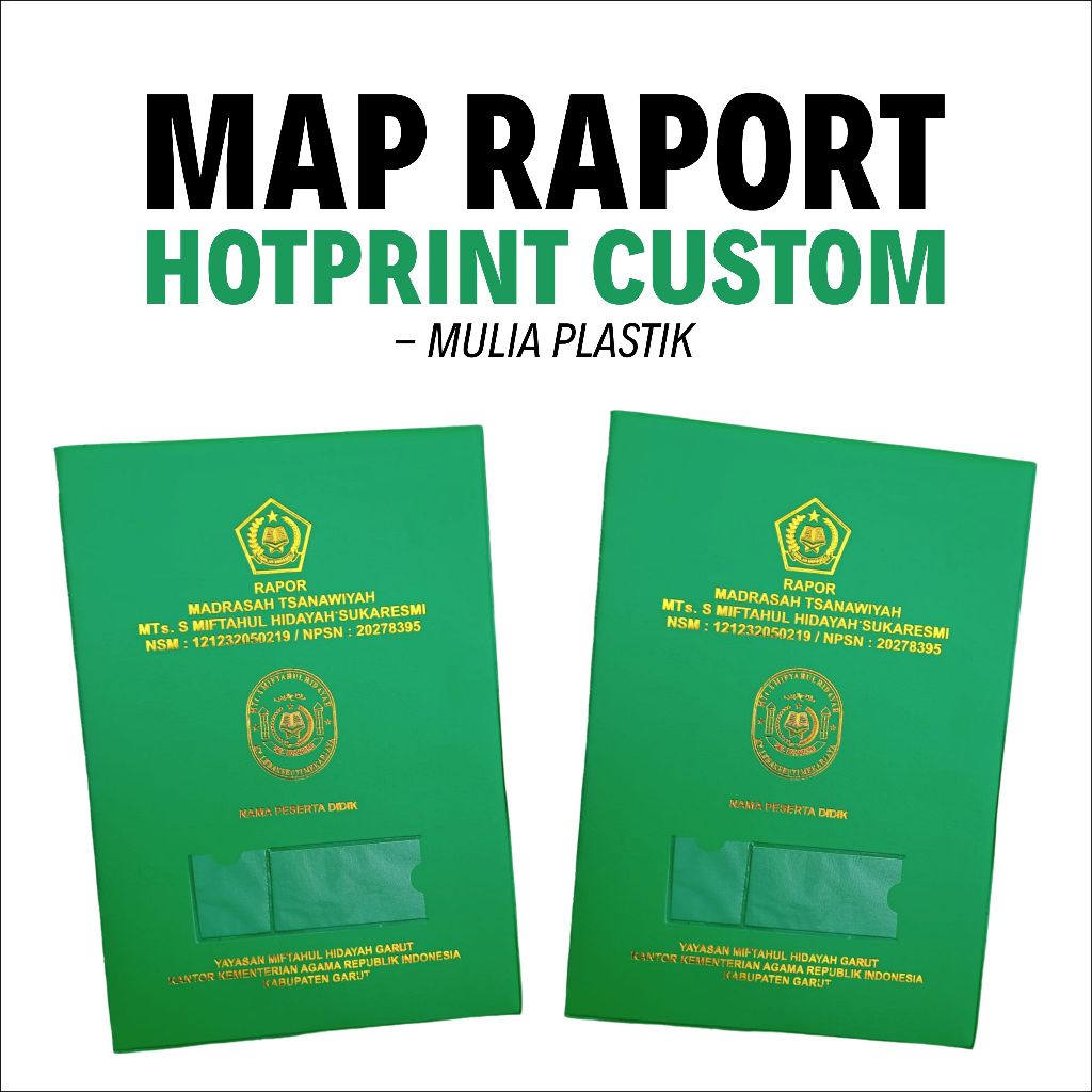 Mulia Plastik | Isi 8 Lembar Map Raport Custom Nama dan Logo Sekolah Sendiri