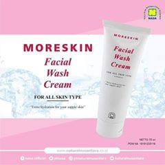 Moreskin Facial Wash Cream Nasa / Sabun Cuci Muka Moreskin Mencerahkan Wajah/NASA FACIAL WASH