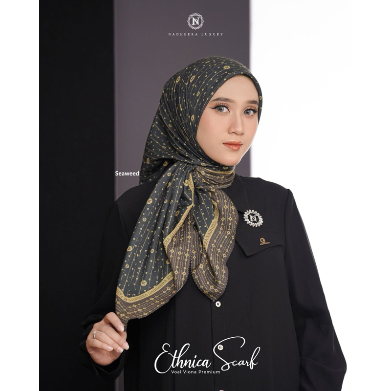 JILBAB SEGI EMPAT ETHNICA SCARF by NADHEERA LUXURY / HIJAB SEGI EMPAT MOTIF PREMIUM