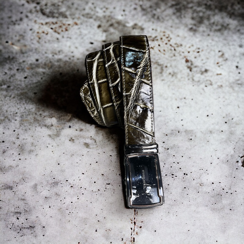 sabuk / ikat pinggang 4cm kulit buaya asli