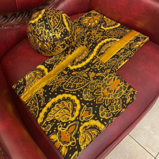 Set kain pengantin prada & blangkon | Kain pengantin | Kain jarik pengantin prada