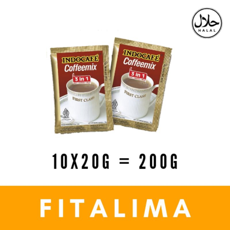 

Indocafe coffeemix 3 in 1 kopi+krimer+gula renceng 10x20g