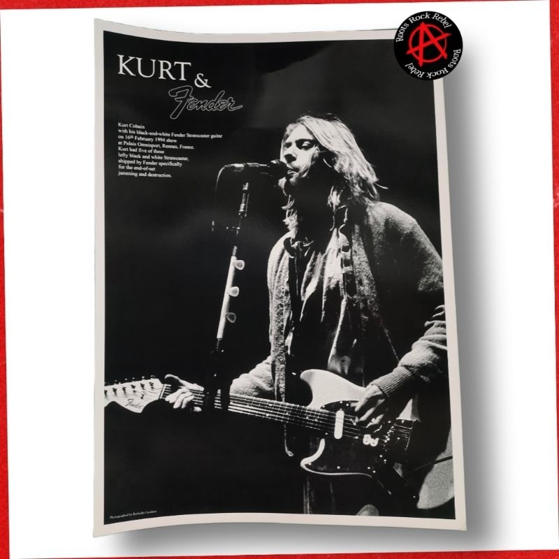 POSTER - KURT COBAIN fender (Ukuran Jumbo) Nirvana