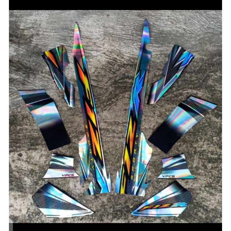 STRIPING FIZR 2004 HOLOGRAM HITAM PUTIH FIZ R POLET