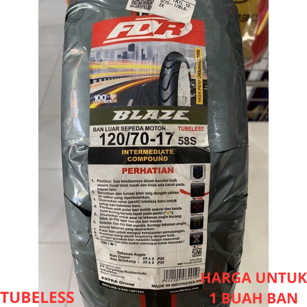 Ban Luar FDR BLAZE 120/70 - 17 - 58 S