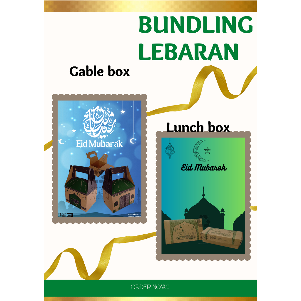 Spesial Lebaran Bundling Gable Box Lebaran / Lunch Box Motif Masjid