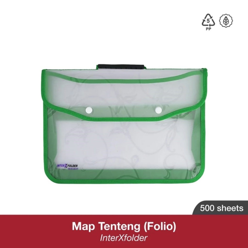 

BRIEF CASE INTER-X / TAS MAP KANCING 2 / FILE CASE KANCING INTER-X BCX201F FLORA HIJAU