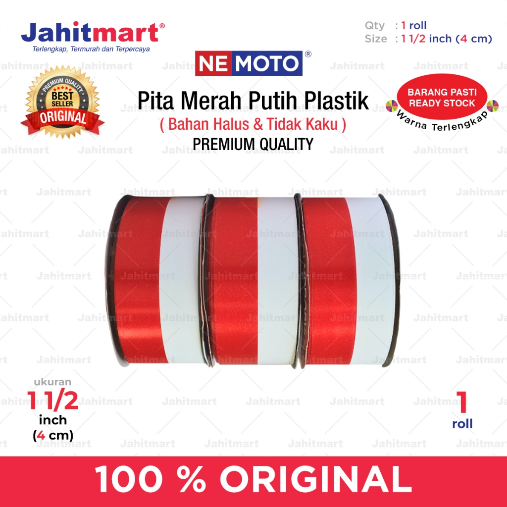 

Pita Merah Putih Plastik 4 Cm