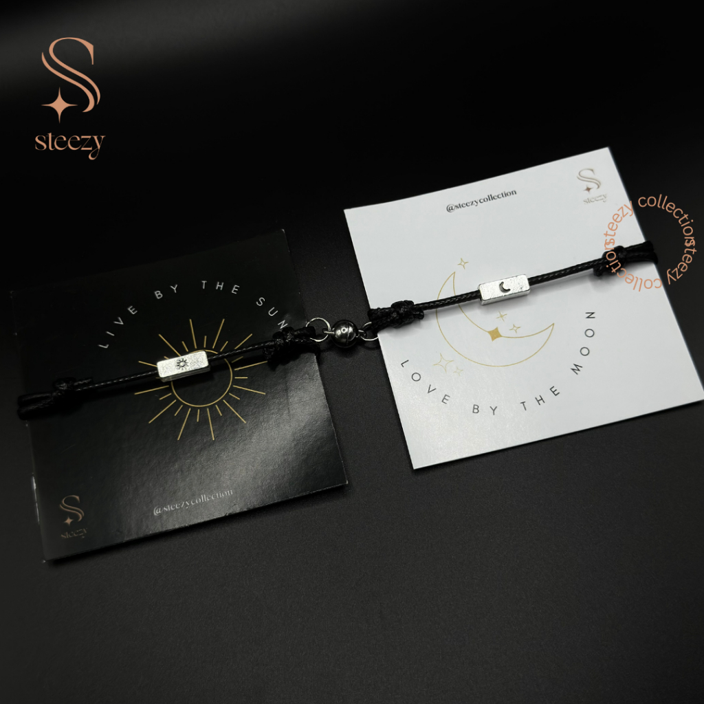 Sun & Moon Magnet Couple Bracelet by Steezy / Gelang Couple Magnet Adjustable