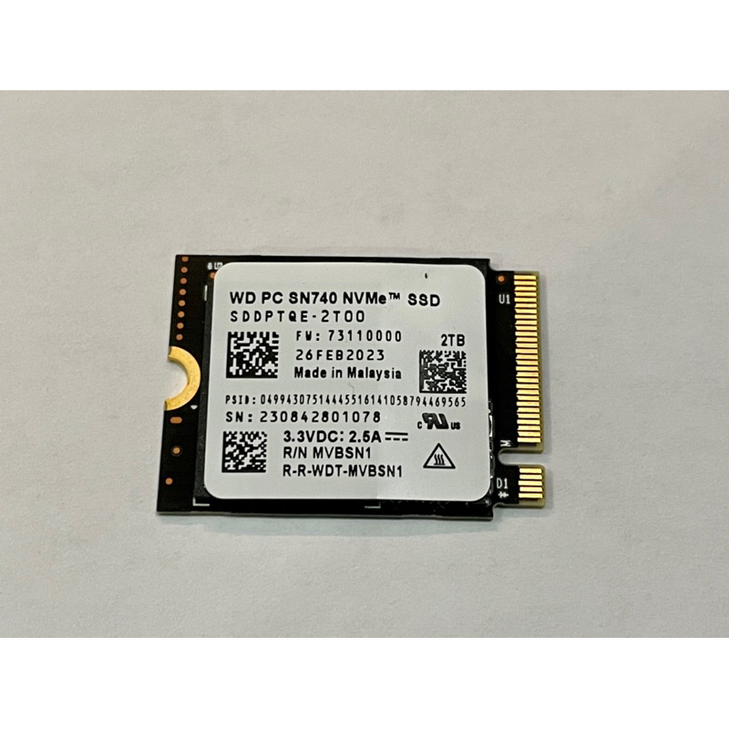 Western Digital WD SN740 NVME SSD Steam deck 2Tb