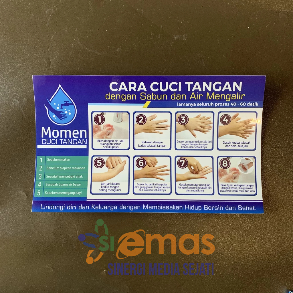

Stiker 5 Momen Cuci Tangan Rumah Tangga | Cara Cuci Tangan dengan Sabun dan Air Mengalir Kesehatan