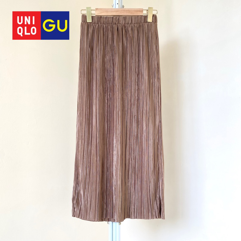 Pleated Skirt Rok Plisket Satin GU Uniqlo