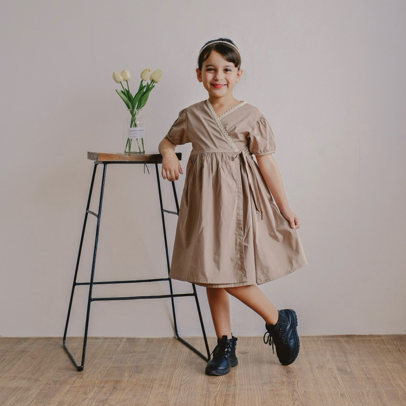 ADELYNE DRESS vintage anak umur 1-9 tahun Midi Dess