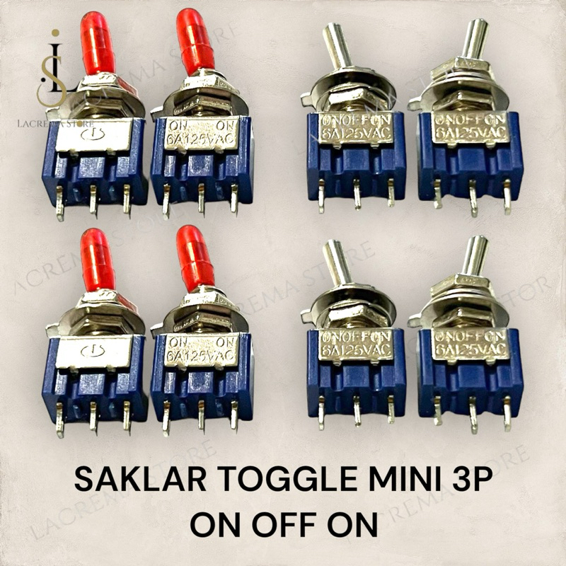 SAKLAR TOGGLE  3PIN - SKAKEL 3PIN - 3 KAKI KECIL ON - OFF - ON