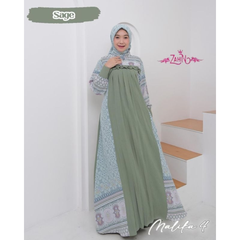 GAMIS MALIKA SET HIJAB ORI  ZAHIN/gamis set hijab malika