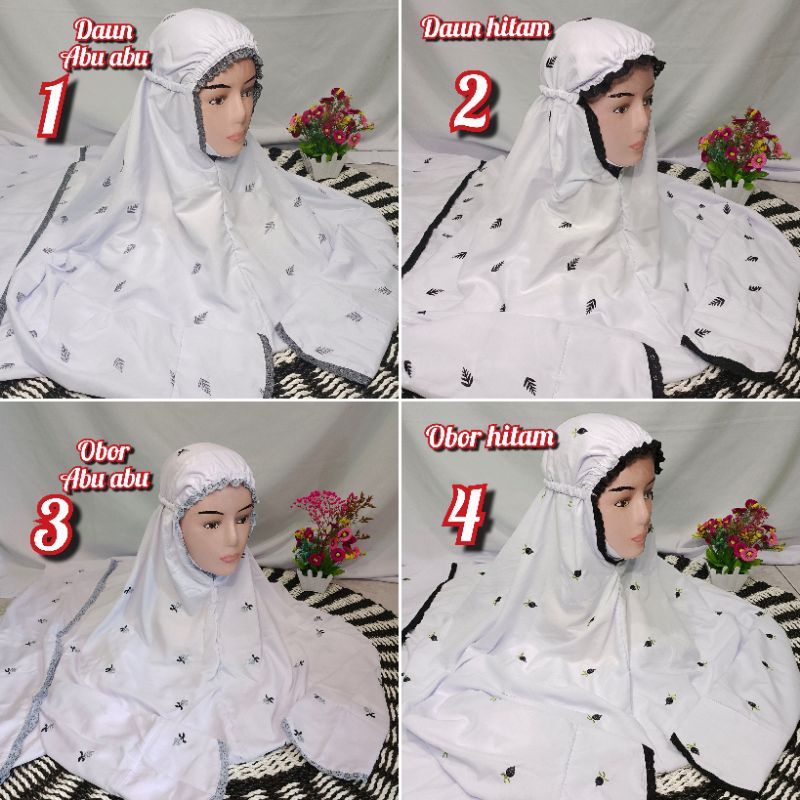 Mukena dewasa terusan / mukena terusan bordir bunga seribu