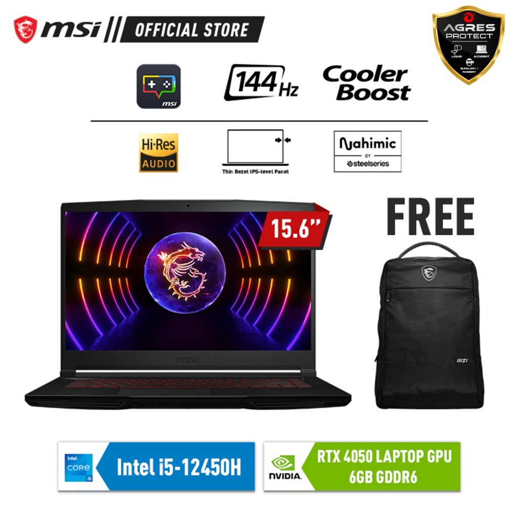 MSI THIN GF63 RTX4050 I5 12450H 16GB 512SSDFHD IPS 144HZ