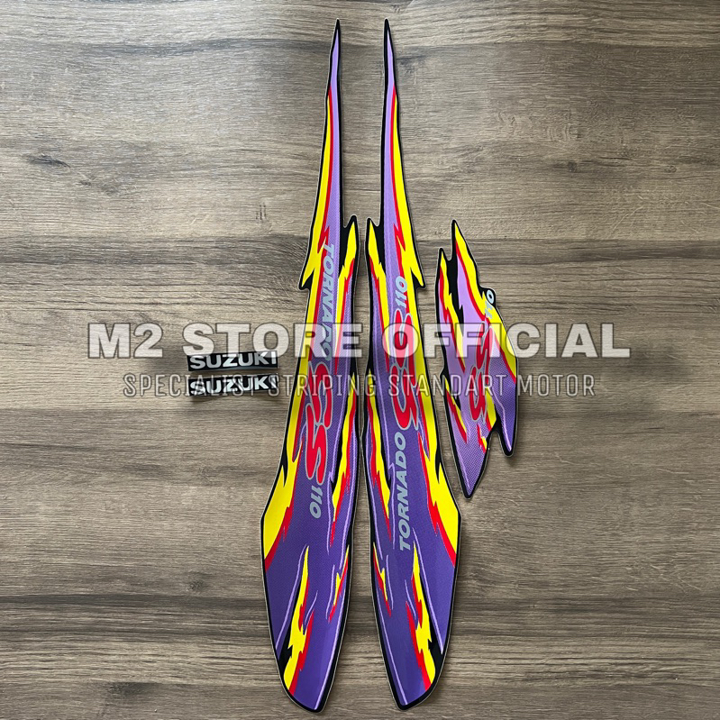 striping suzuki tornado gs 1996 hitam lis ungu sticker stiker stripping list body Tornado TORNADO te
