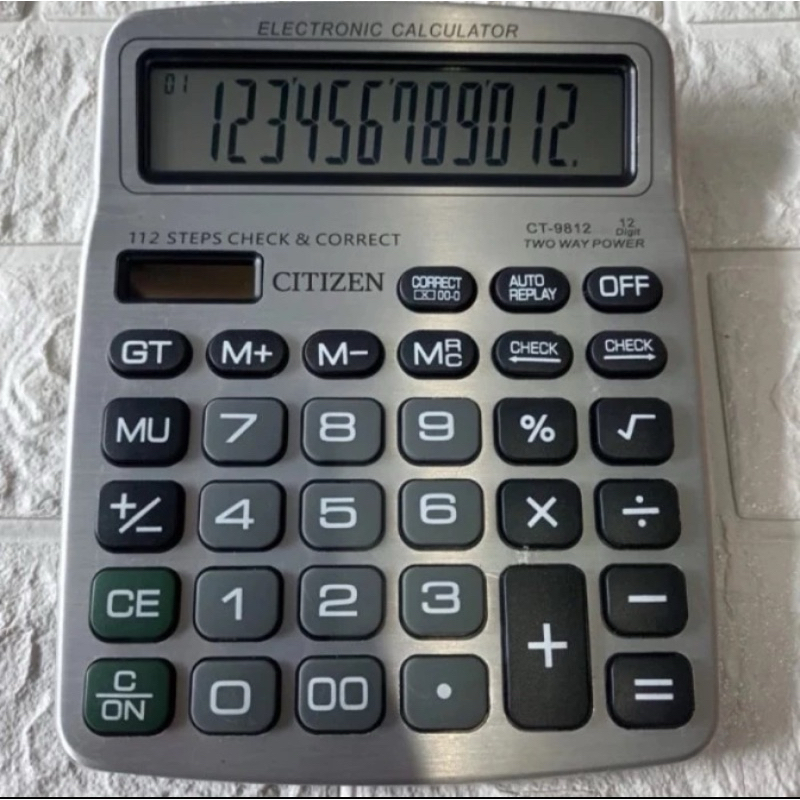 

TERMURAH‼️KALKULATOR DAGANG CITIZEN CT 9812 / 12 DIGIT CHECK CORRECT