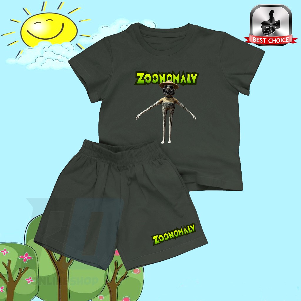 (Free Nama) Baju Kaos Setelan Anak Zoonomaly Zoo Keeper