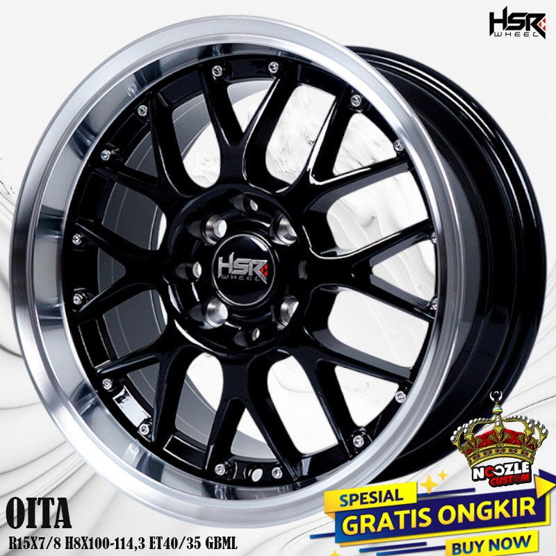 Velg Mobil Celong Ring 15 Lubang 4 Pelek Racing HSR R15 Type oita Baut 4