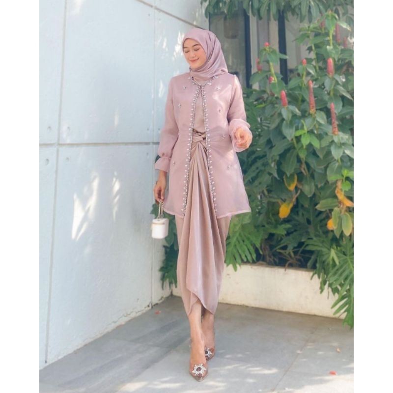 kebaya baru muslimah, syar'i  oneset jemma organza