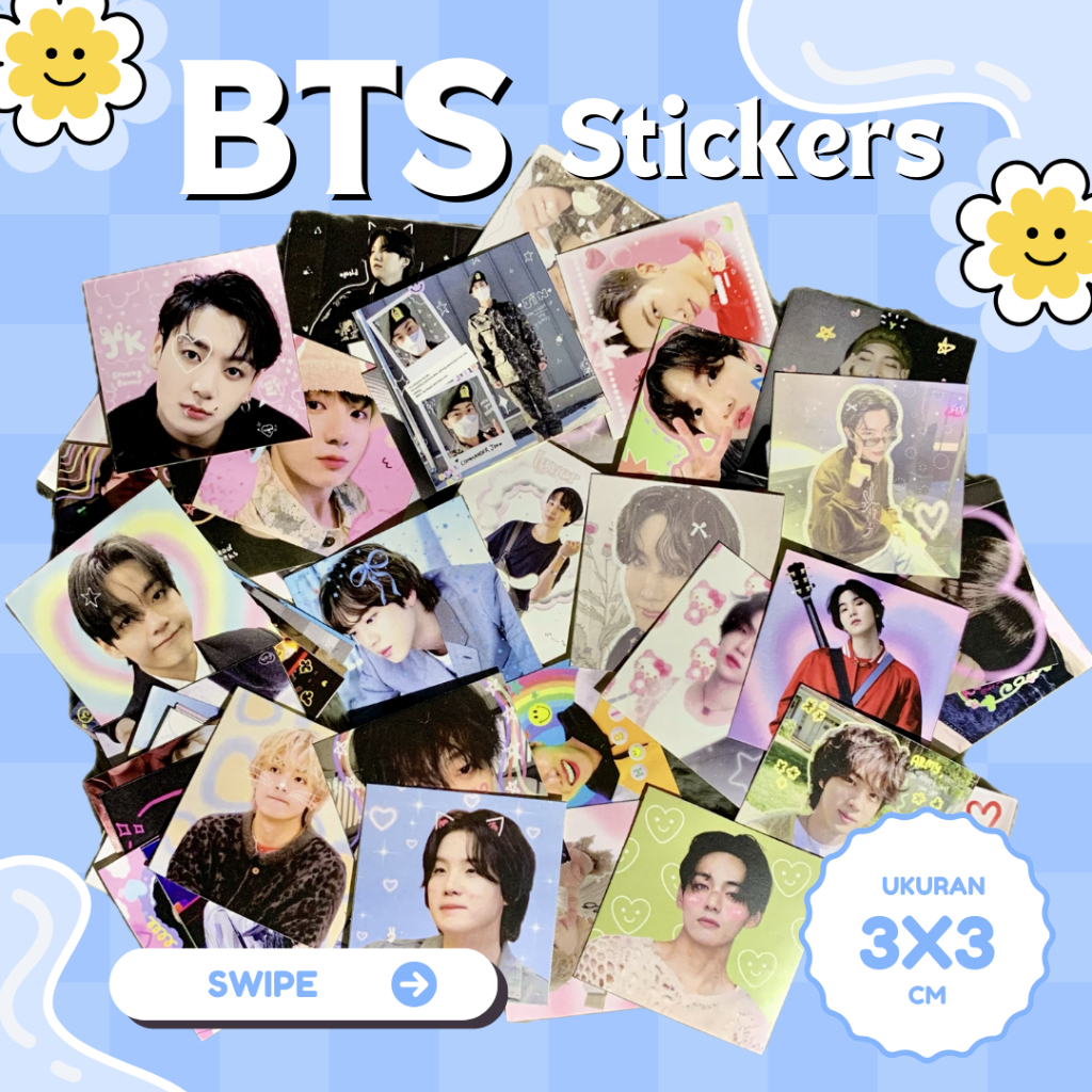 

BTS STICKER/STICKER DECO/STIKER KPOP/FREEBIES/STIKER LUCU/STIKER 3X3