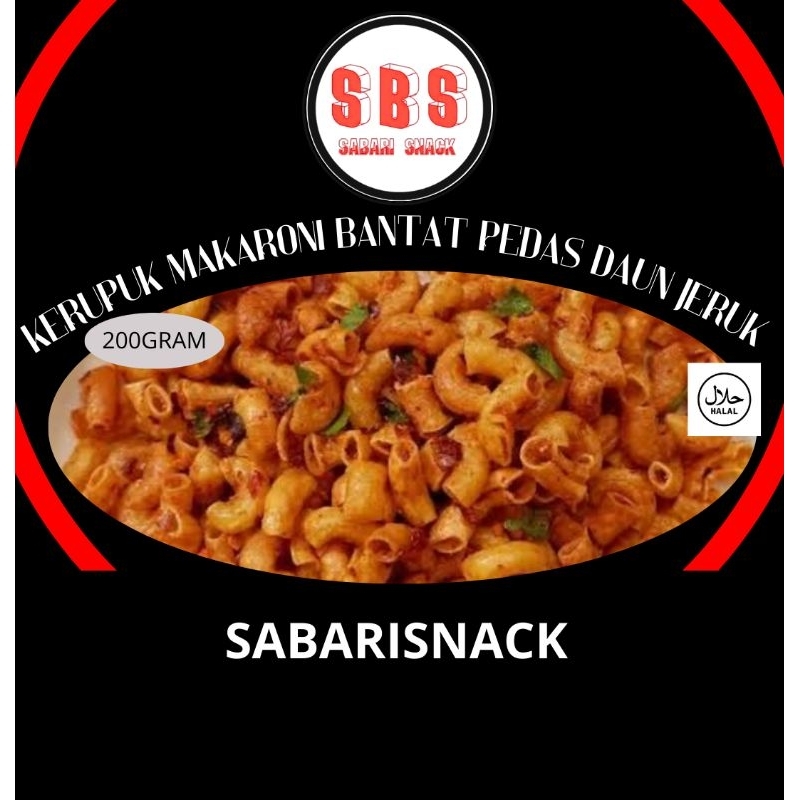 

SABARISNACK 200GRAM CEMILAN SNACK KERUPUK MAKARONI BANTAT PEDAS DAUN JERUK