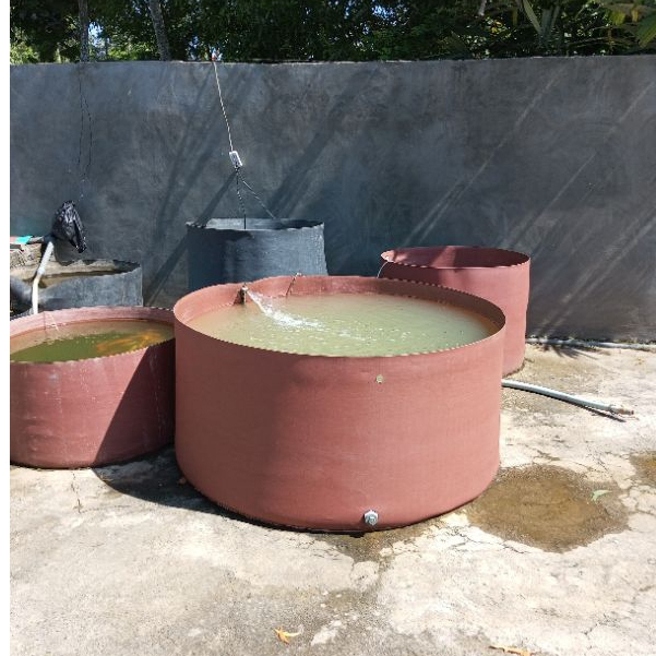 bak air kolam ikan portabel bahan terpal ukuran 200x100 cm