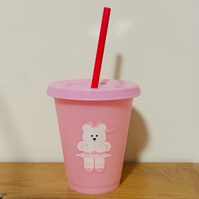 Starbucks Cup Reusable White Bear Pink Tall Starbuck Plastic Plastik With Straw Original Tumbler Bot