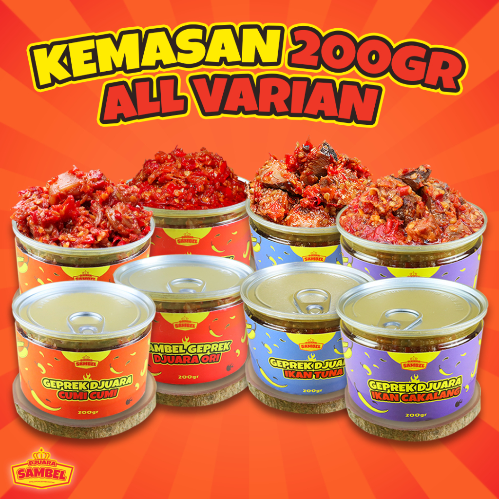 

Djuara Sambel 200GR / Geprek Ori / Geprek Cumi / Geprek Cakalang / Geprek Tuna