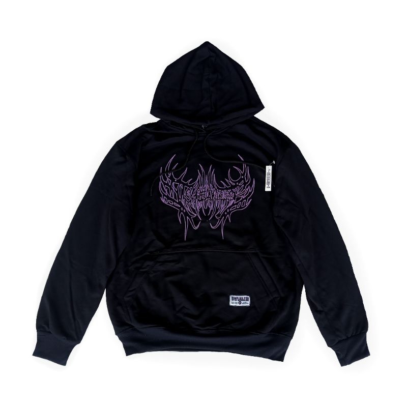 SVNFLWLSS | HODIE BASIC | HOODIE HITAM SVNFLAWLESS UNGU