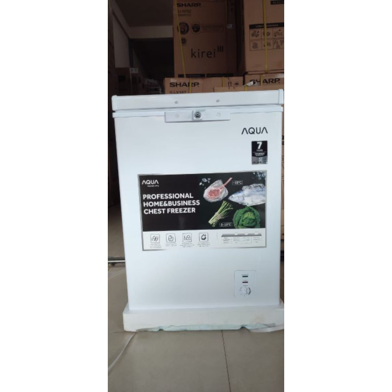 KHUSUS PALEMBANG CHEST BOX FREEZER COOLER BOX AQUA SANYO 100 L AQF 100 GC