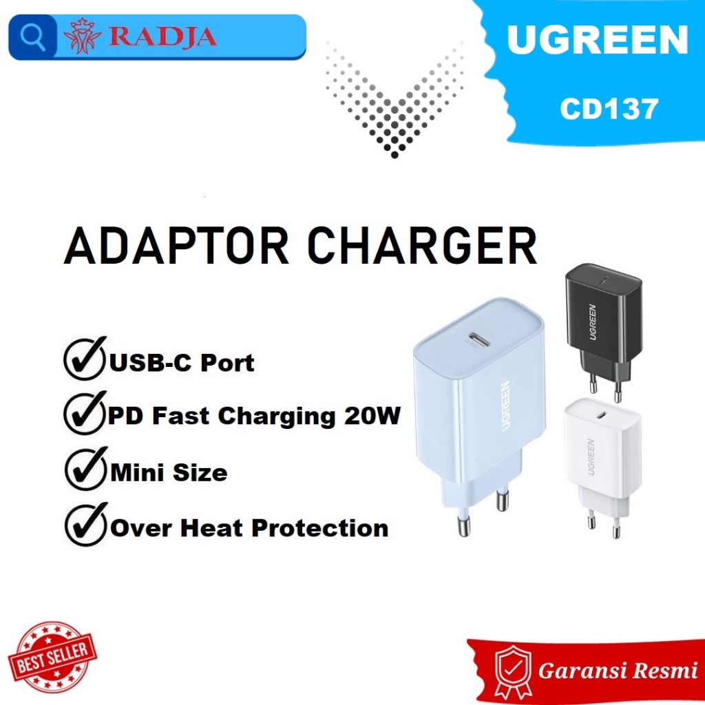 Adaptor Charger Ugreen CD137 20W PD USB-C