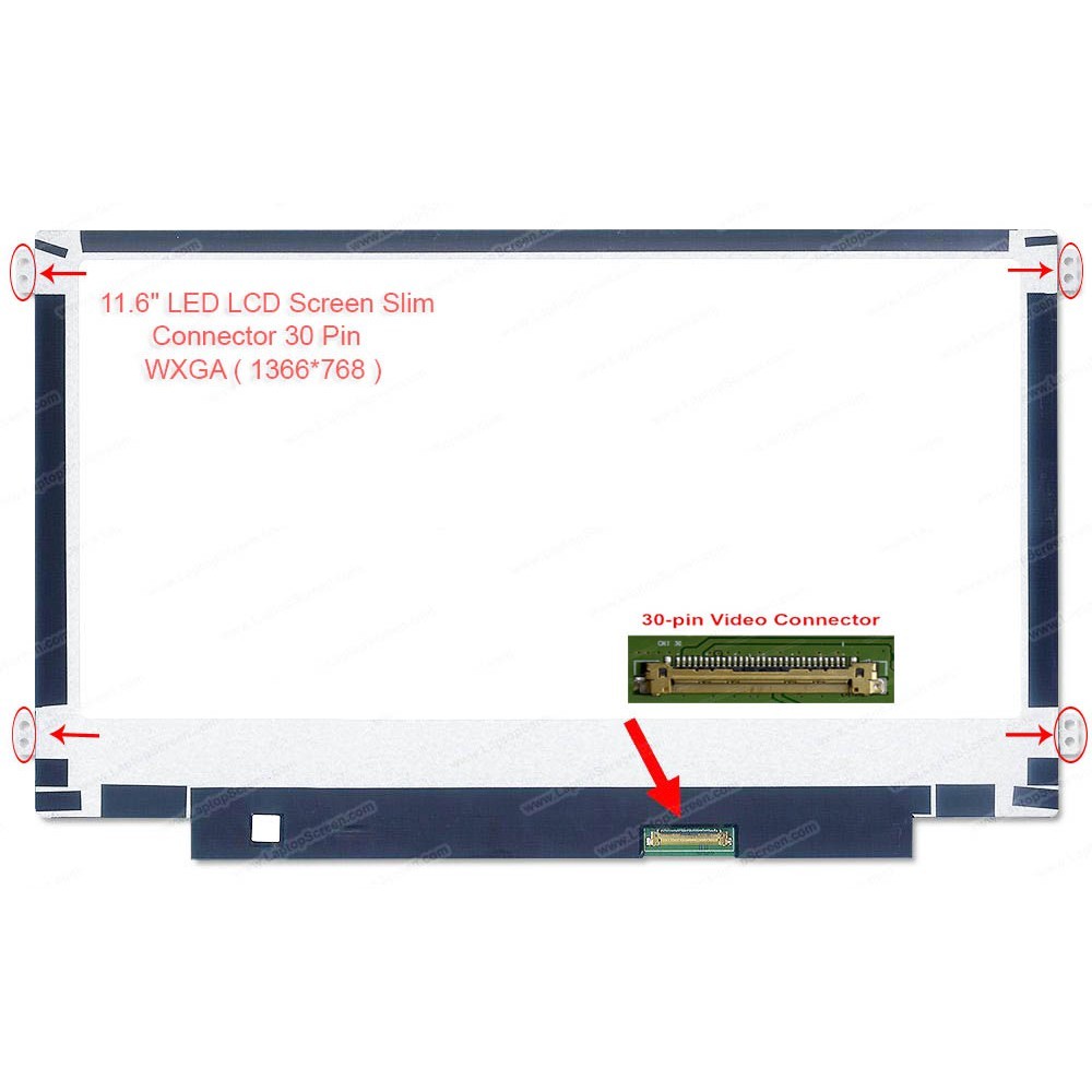 LED SLIM 11.6 INCH 30 PIN KIRI KANAN