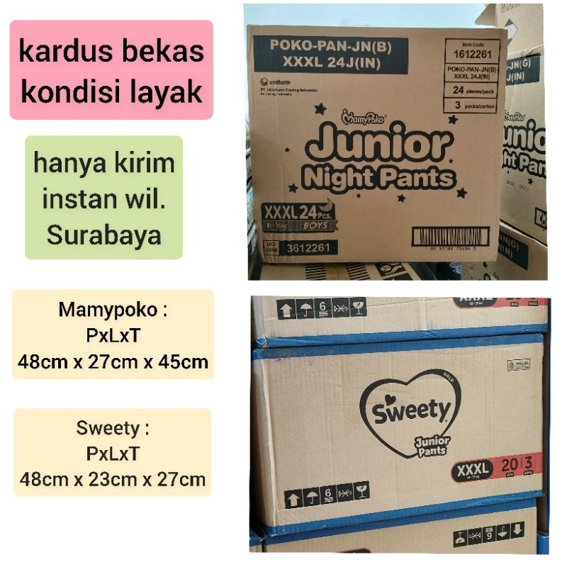 

Kardus Bekas kondisi bagus Layak Pakai
