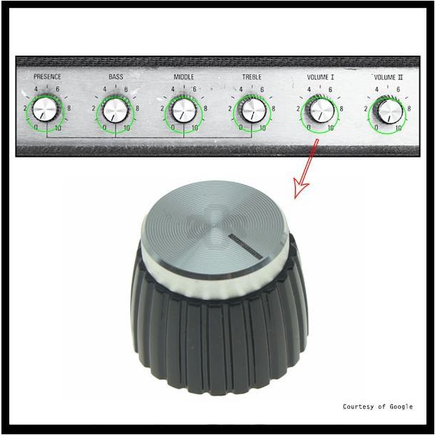 Knob Amplifier Volume Potensio Marshall Style MSL Locking Screw Chrome