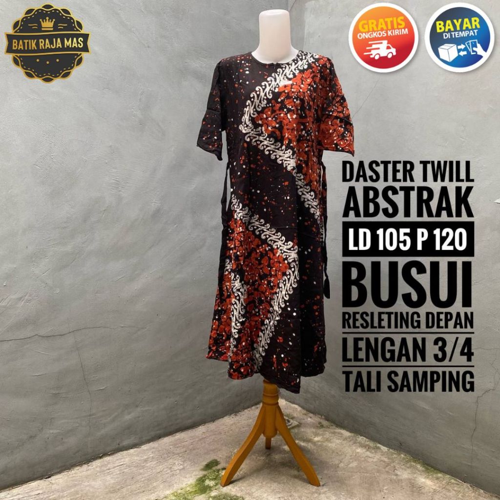 Daster Wanita Panjang Lengan 3/4 Kekinian Terbaru Dewasa Twill Ori Pekalongan Busui Friendly Resleti