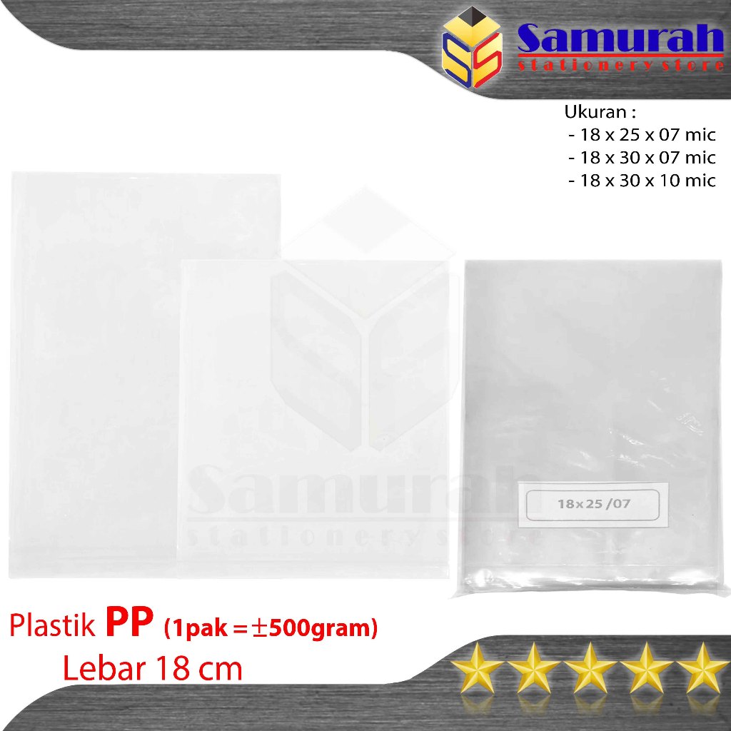 Kantong Plastik PP Tebal Bening Lebar 18 x 25 cm x 07 Mic / Plastic Tranparant 18 x 30  07 - 10 Micr