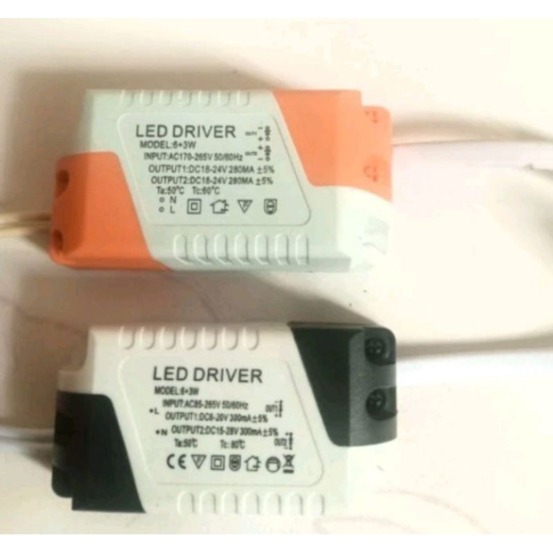 Driver lampu downlight panel 2 warna 6 + 3 watt power supply lampu led 2 warna