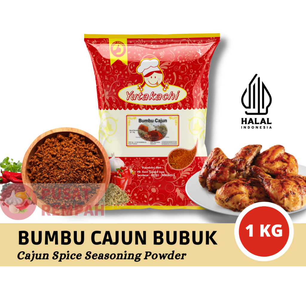 

Bumbu Cajun 1Kg Yutakachi / Seasoning Powder Spice Mix / Cajun Powder / Bumbu Masak Instant / Pusat Rempah