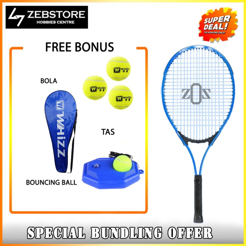 Raket Tenis Tennis Whizz 27 inch Model 125 Pemula 3 in 1 Set