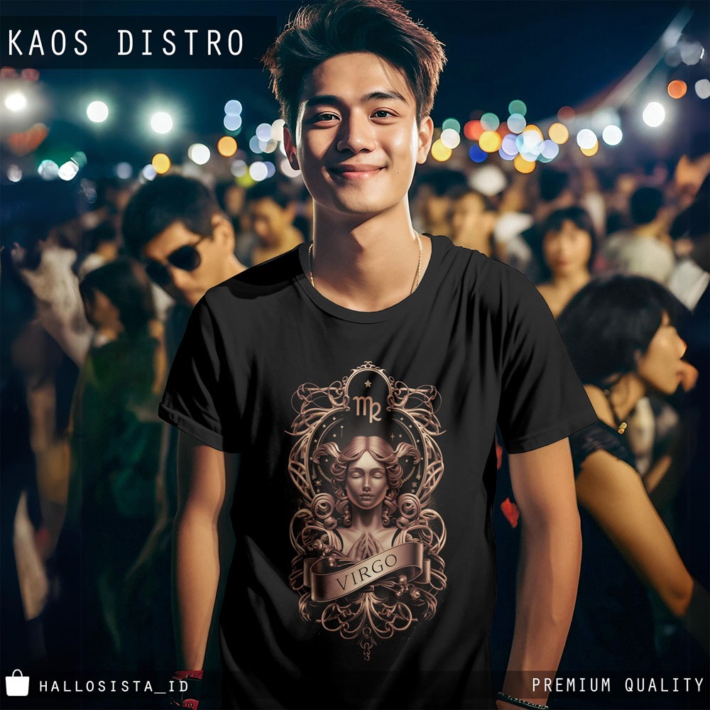 Kaos Virgo PDK245 - Zodiak Oblong Baju Distro Unisex / Kaos Distro Pria Premium