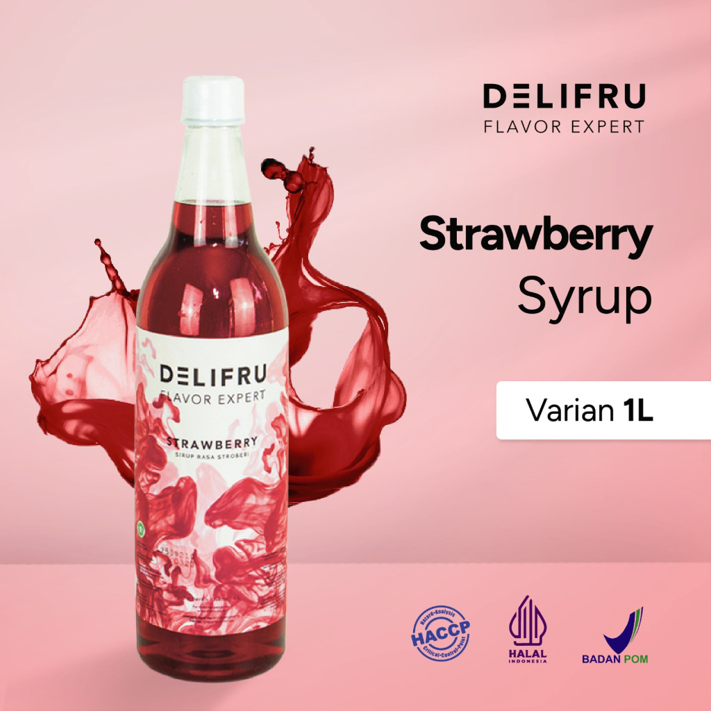 

Syrup Strawberry Delifru 1 Liter - Sirup Strawberry Premium