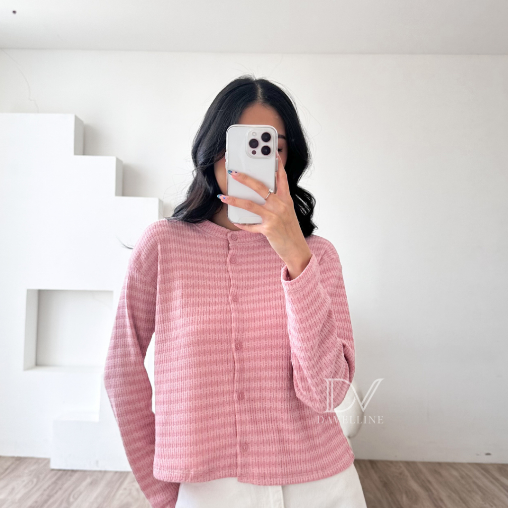 Davelline - Betty Cardigan Knit Korean Style / Outer Knit Premium Kerah Shanghai