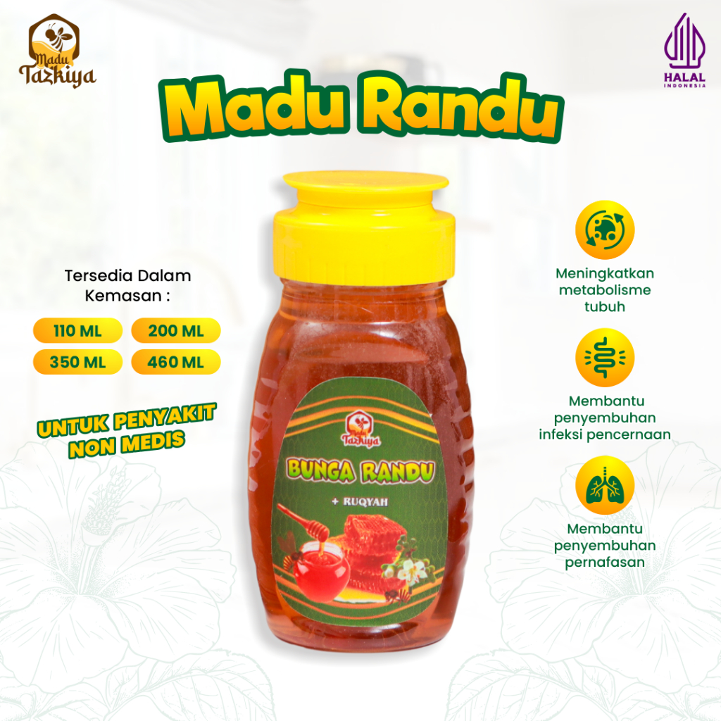 

Madu Randu Ruqyah Tazkiya Madu Murni Asli Nektar Bunga Randu 100% Herbal Alami Premium